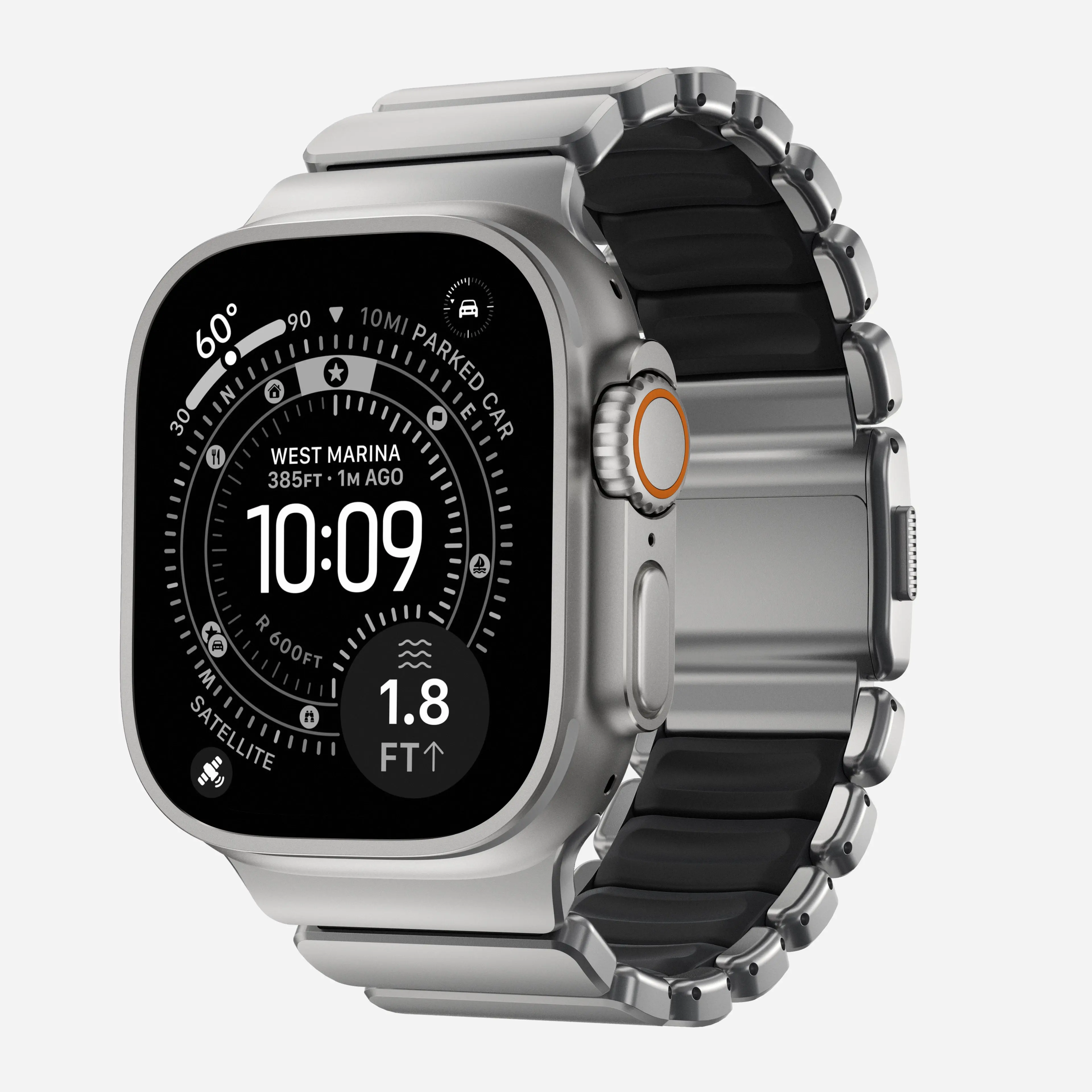 Stratos Band - 49mm | Natural Titanium | Black FKM