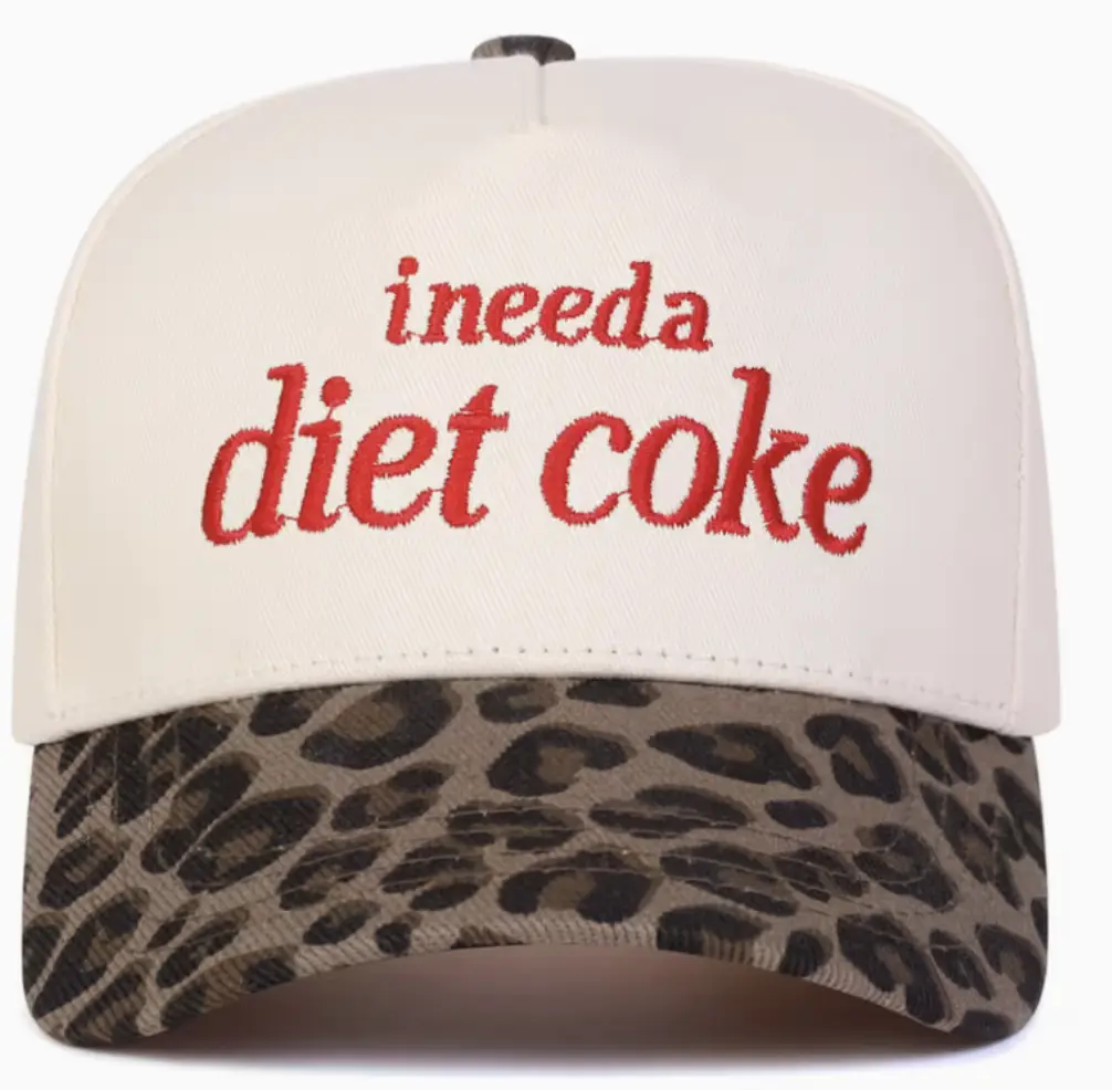 Womens Diet coke Leopard Baseball hat
