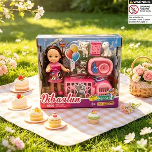 Cute Long Hair Princess Doll Set, Random Color Accessories, Jointed Flexible Pose, Perfect for Pretend Play, Decorative Dollhouse Scene, Birthday Gift, Doll Playsets