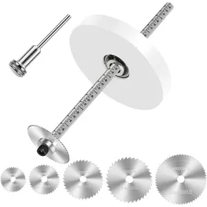 Adjustable Inside PVC Pipe Cutter, Plumbing Internal Plastic Pipe Cutting Tool Set with 7" Scale Adjustable Depth Gauge Guide, 5pcs Saw Tooth Blades & 0.315 Hex Key Shaft