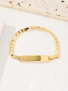 Simple 14k Gold Plated Fob Chain Bracelet, Punk Style Handchain, Unique Minimalist Jewelry, Unisex Fashion Accessory, Cuban Chain Bracelet