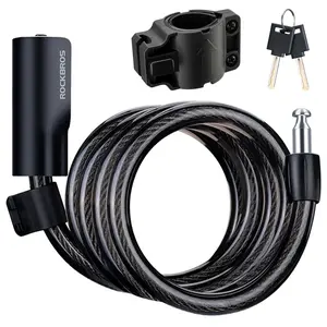 ROCKRBOS Bike Cable Lock with Key, ABS Lock Shell, 2 Keys & 1 Mount Bracket ROCKRBOS Bike Cable Lock with Key, ABS Lock Shell, 2 Keys & 1 Mount Bracket