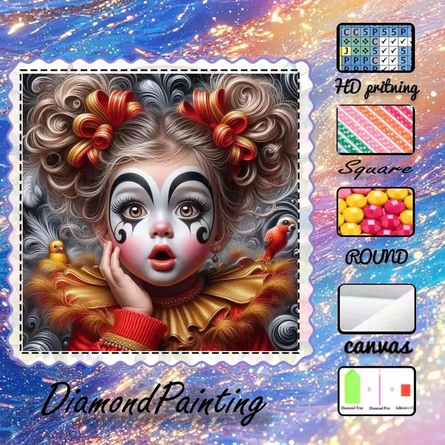 DIY 5D velvet cloth diamond painting kit, AB diamonds, fairy dust diamonds, crystal diamonds for girls, curly hair, bird diamond embroidery, special craft diamond art kit, wall decoration, gift for family, loved ones, and friends, Handmade Gifts
