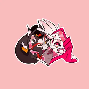 Huskerdust Sticker, Hazbin Hotel Sticker, Huskerdust i'm a Loser Sticker, Huskerdust Glitter Stickers, Hazbin Husker Sticker, Angel Dust Sticker, Laptop Stickers