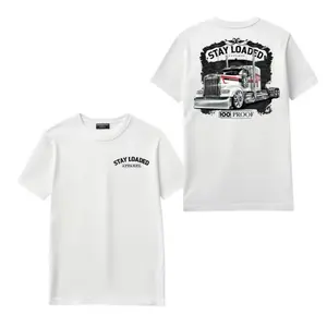 180g[100%cotton]Stay Loaded 100 Proof Truck Shirt, Semi Truck Graphic Tee, Heavy Hauler Apparel for Truck Drivers and Diesel Lovers, Gift for Long Haul Drivers, Road Trip and Truck Show Outfit