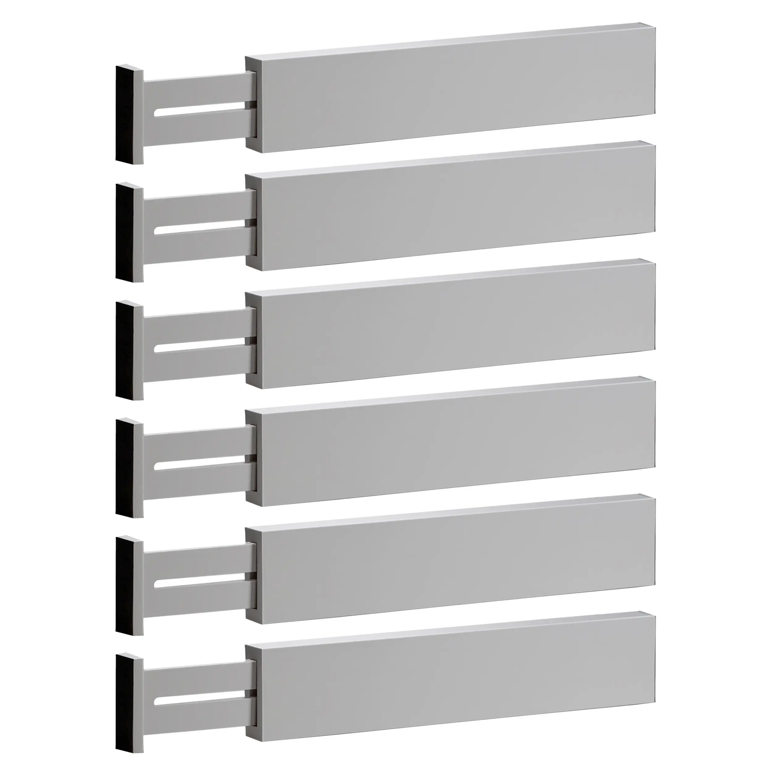 White Adjustable Bamboo Drawer Dividers Set of 6 | 17.5” to 22” Inch Expandable Wooden Organizer for Kitchen Utensils, Clothing & Office Drawers - Non-Slip, Scratch-Resistant & Tool-Free Organizers