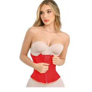 Curvesbyraisa Extrema Cinturilla 15 Varillas High Compression Powernet Fabric Adjustable Middle Zipper Breathable Shapewear for Women's Daily Wear