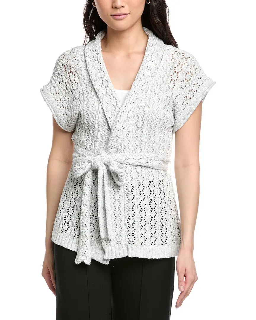 St. John Wrap Belted Cardigan