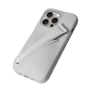 For Lip Gloss Phone 13/14/15 Pro Case - Premium Silky Silicone Lip and Phone Case with Puffy Back and Tactile Buttons for Easy Grip - Protective and Stylish Case