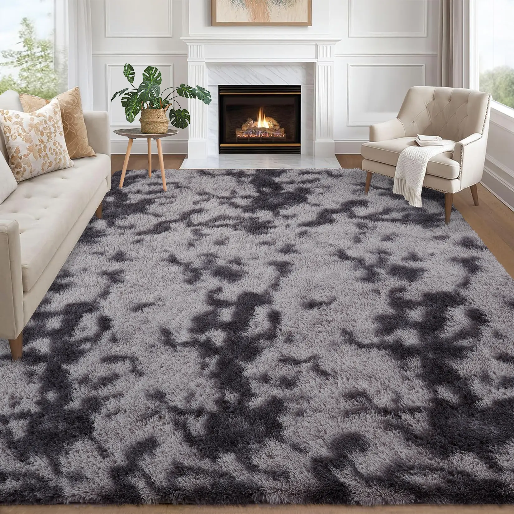Fluffy Area Rugs for Living Room Bedroom, Soft Plush Shag Rug for Nursery Kids Room, Non-Slip Non-Shedding Large Fuzzy Carpet Indoor Floor Carpets for Playroom Nursery Dorms Home Decor