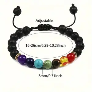 Multicolor Volcanic Stone Beaded Bracelet, Wholesale Beads for Men and Women, Natural Gemstone Jewelry, Trendy Accessory