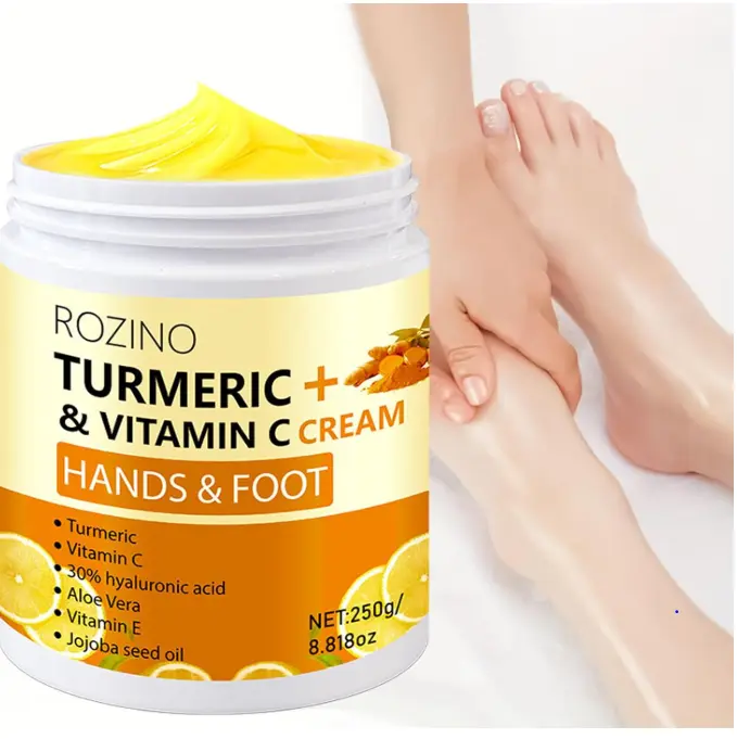 Turmeric & Vitamin C Hand Foot Cream, Anti Cracking Foot Cream for Dry Skin Formula – Hydrates & Soothes Cracked Heels & Hands