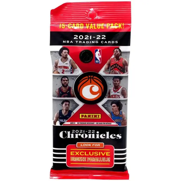 2021-22 Panini Chronicles Basketball Collectible Trading Cards Value Pack - 15 Sport Trading Cards, Sport Trading Card