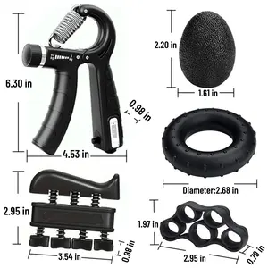 5 Pack Hand Grip Strengthener Kit - Adjustable Resistance Gripper + Finger Exerciser, Perfect Boyfriend Gift for Athletes & Forearm Training