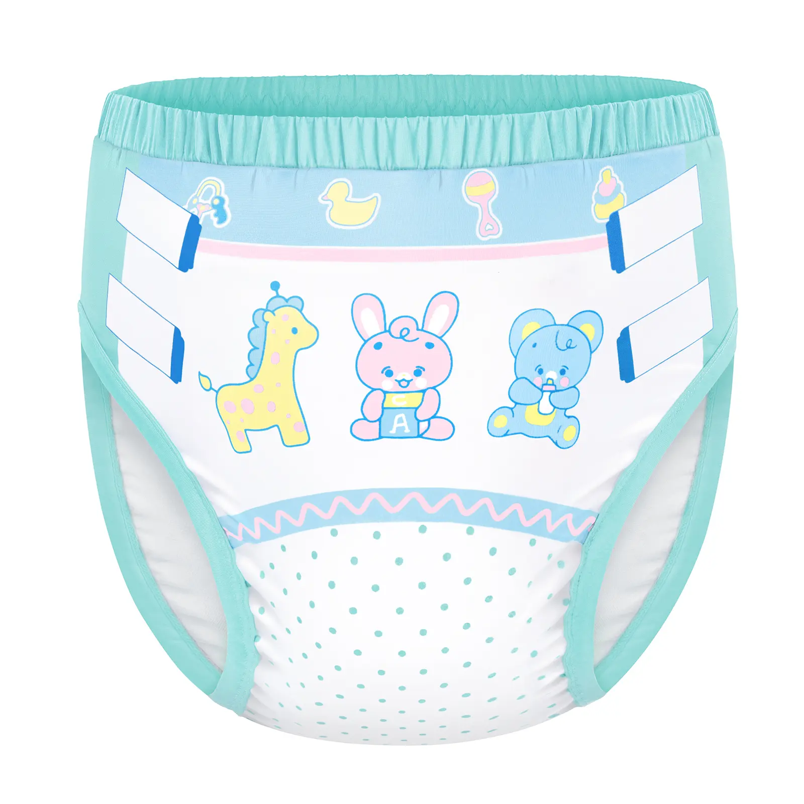 Littleforbig Cute Adult Training Pants - Breathable Elastic Waist, Soft Silky Polyester Spandex Seamless Knickers, Washable Reusable Baby Parade Pastel Panties for Special Personal Care