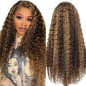 13x6 HD Honey Blonde 4/27 Deep WaveHighlight Ombre Lace Front Wig Human Hair Lace Frontal Wigs Glueless Wigs Human Hair