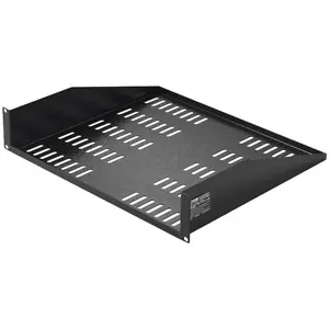 VEVOR 2U Server Rack Shelf, 16/406mm Depth, 50lbs Max Load Capacity Vented Cantilever Wall Mount Rack Mount Shelf with Tray, Good Air Circulation for 19/482.6mm Network Cabinet Equipment Rack