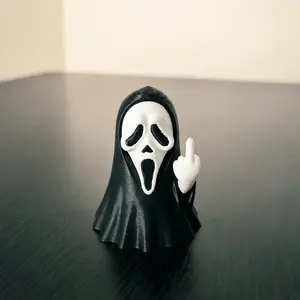 Playful Middle finger Ghost Figurine – 3D Printed Halloween Decor | Cute & Spooky Gift