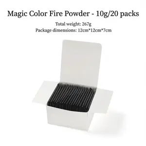 Outdoor Magic Flame Powder 10g/20 Packs - Vibrant Colors for Camping Bonfires - 267g Total Weight - 12cm x 12cm x 7cm Package