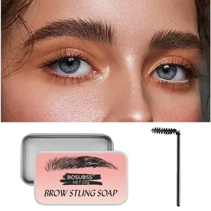 Eyebrow Styling Soap with Eyebrow Brush, 1 Set Eyebrow Shaping Wax Cream & Eyebrow Brush, Long Lasting Eyebrow Gel Eye Brow Stereotyped Cream, Eyebrow Gel Makeup