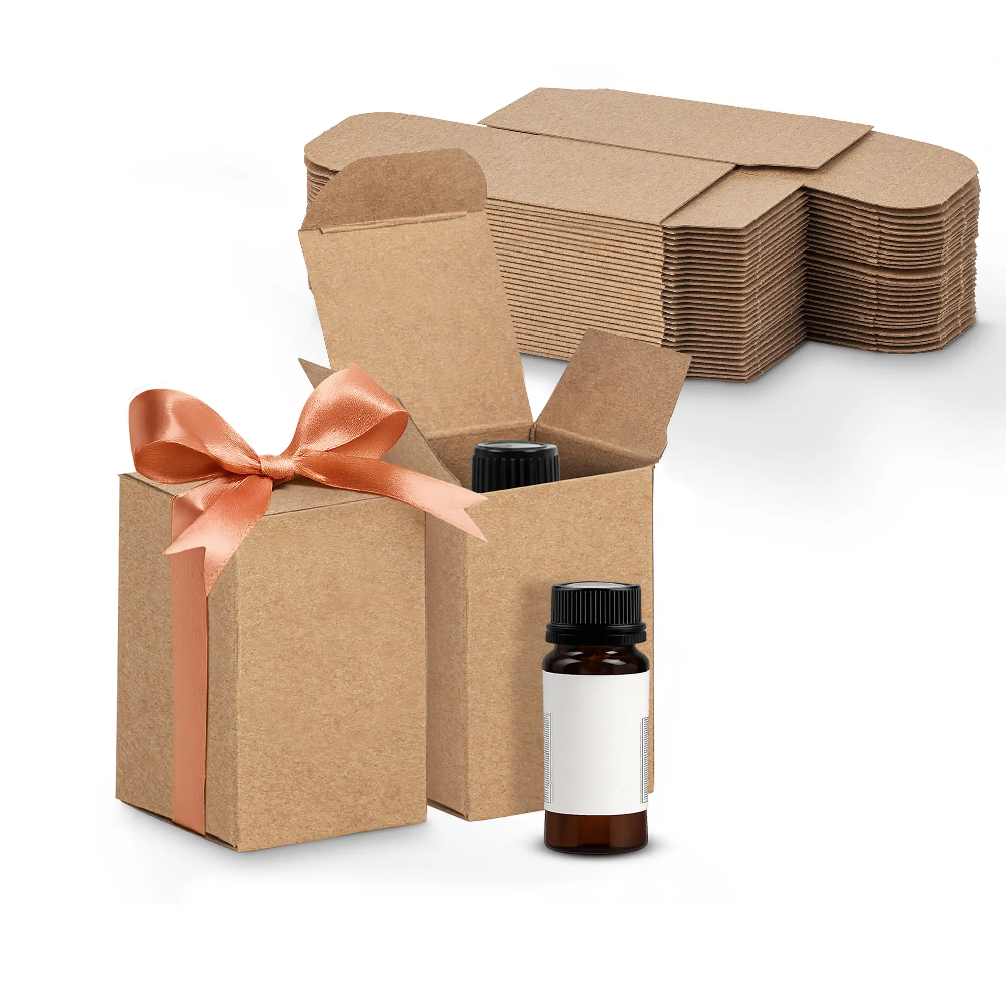 MT Products Brown Tuck Top Kraft Paperboard Gift Boxes Easy to Assemble