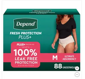 Depend Fresh Protection Plus Incontinence Underwear for Women, Ultimate Absorbency Fit Womenswear nylon brief