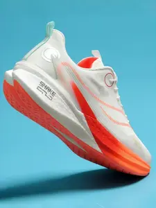 Parent - child White - Orange - Yellow Gradient Multi - color Sports Shoes, Sporty Running Shoes, Dynamic Trendy Style, Breathable Mesh, Comfortable & Eye - catching, Ideal for Parent - child Outdoor Running & Daily Travel, White Athletic Shoes