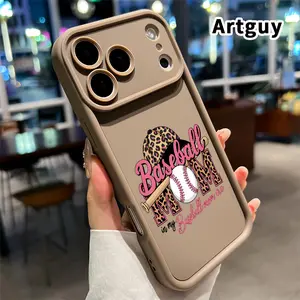 Phone Case for iphone 17 Pro Max 16 Plus 15 14 13 12 11 XR Air E Baseball Mom Pride Pattern Silicone TPU Lens Protective Rugged Durable Soft Cover for Boy