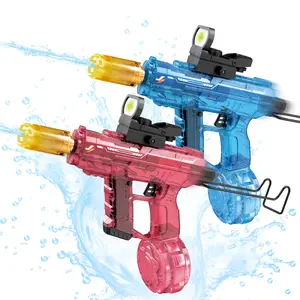 Electric Water Toy with LED Light & Sound,Automatic Water Blaster, Long Range Spray 20-30ft, Cool Sound Effects, Large Capacity Water Tank, Summer Outdoor Pool Toy, Party Toy, Cool Gifts