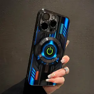 Aesthetic Electroplated TPU Casing For iphone 17 Air 16 15 14 13 12 11 PRO MAX PLUS Metal Magnetic MagSafe 3D Model Men's Style Pattern Soft Silicone Shockproof Protector shockproof Phone Cases Shell Cover