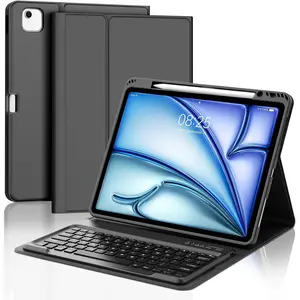 iPad Air 13 inch Case Keyboard (M3 2025 / M2 2024), Detachable  Keyboard, Auto Sleep/Wake, Long  Life, Slim Cover with Pencil Holder for iPad 12.9" 6th/5th/4th/3rd (2022-2018) Black