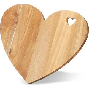 Heart Shaped  Board Acacia  Bread Cheese Serving Platter Serving Charcuterie Board for Meat Cheese and Vegetables Women Gifts(Heart Hole Style)