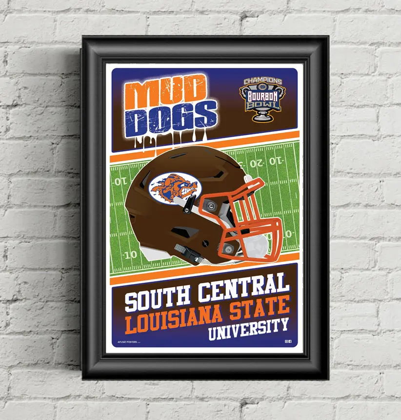 SCLSU Mud Dogs (The Waterboy) Wall Art, Home Decor Poster & Print for Living Space Decoration