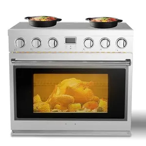 【GARVEE】30'' Electric Range Oven with 4 Heating Elements Cooktop, Professional Convection Oven, 4.8 cu. ft Capacity, in Stainless Steel, Clock, Smooth Glass Top