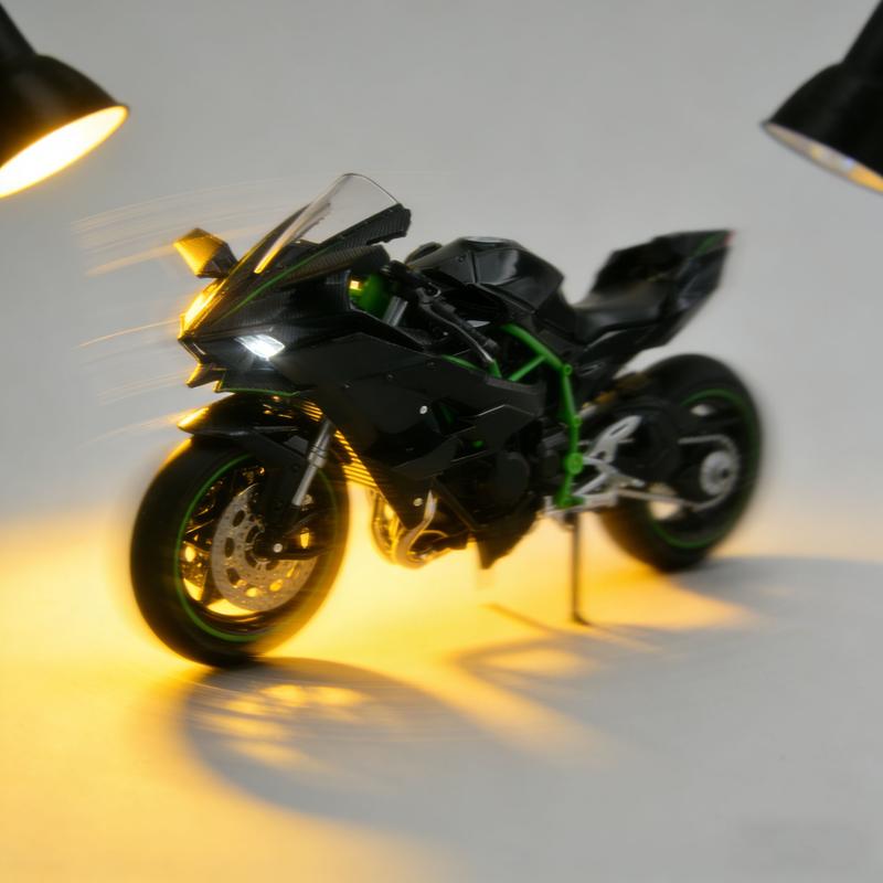 1:12 Scale Diecast Motorcycle Model - Zinc Alloy Collectible Toy! Features Suspension, Free - Roller, Push - Back & Non - Rechargeable Button Battery. Black, Sleek Modern Design for Diecast Enthusiasts!