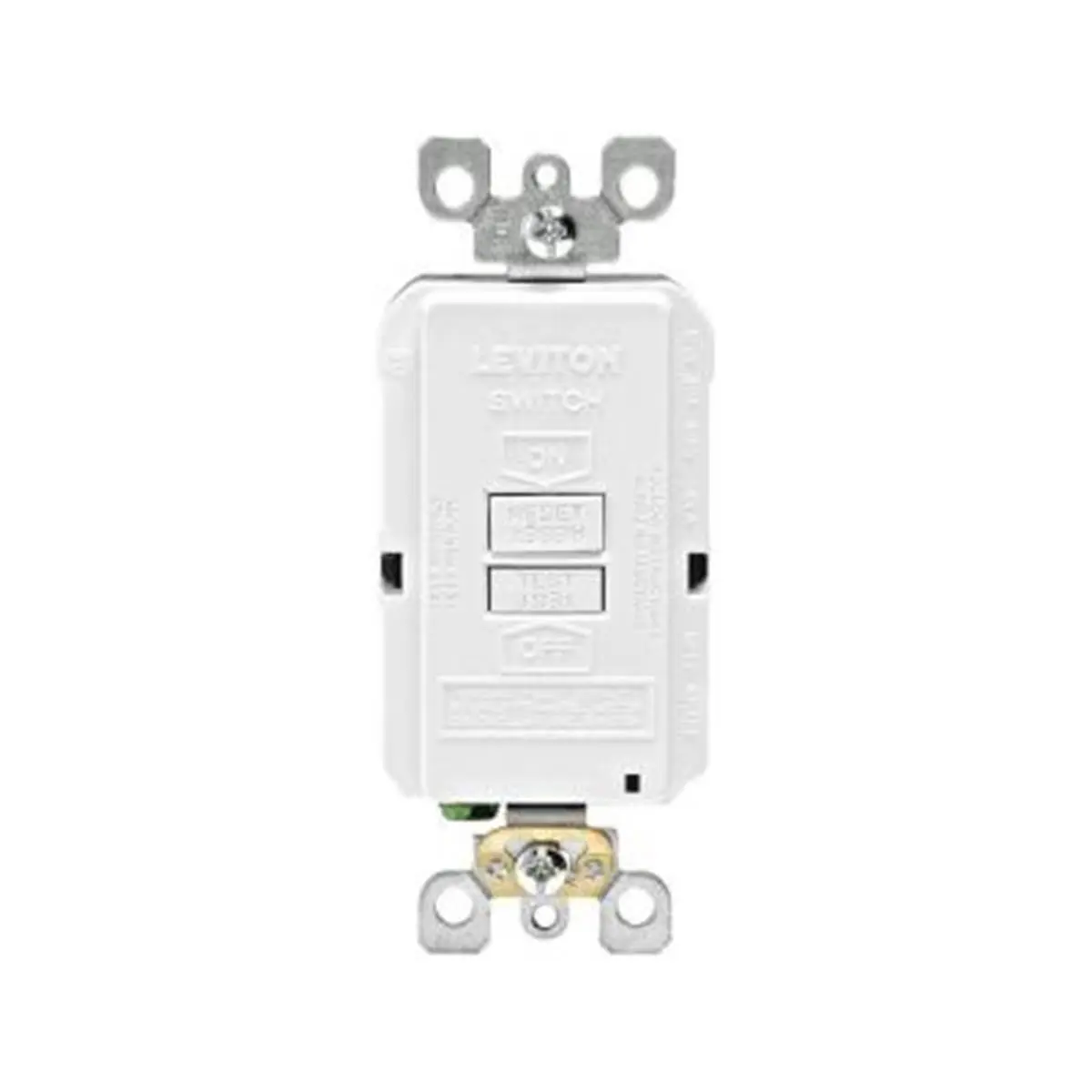Leviton Mfg R58-GFRBF-0KW 20 AMP 125 Volt Combo Self-Test Blank Face GFCI Outlet- White, Back Wire, Back Wiring