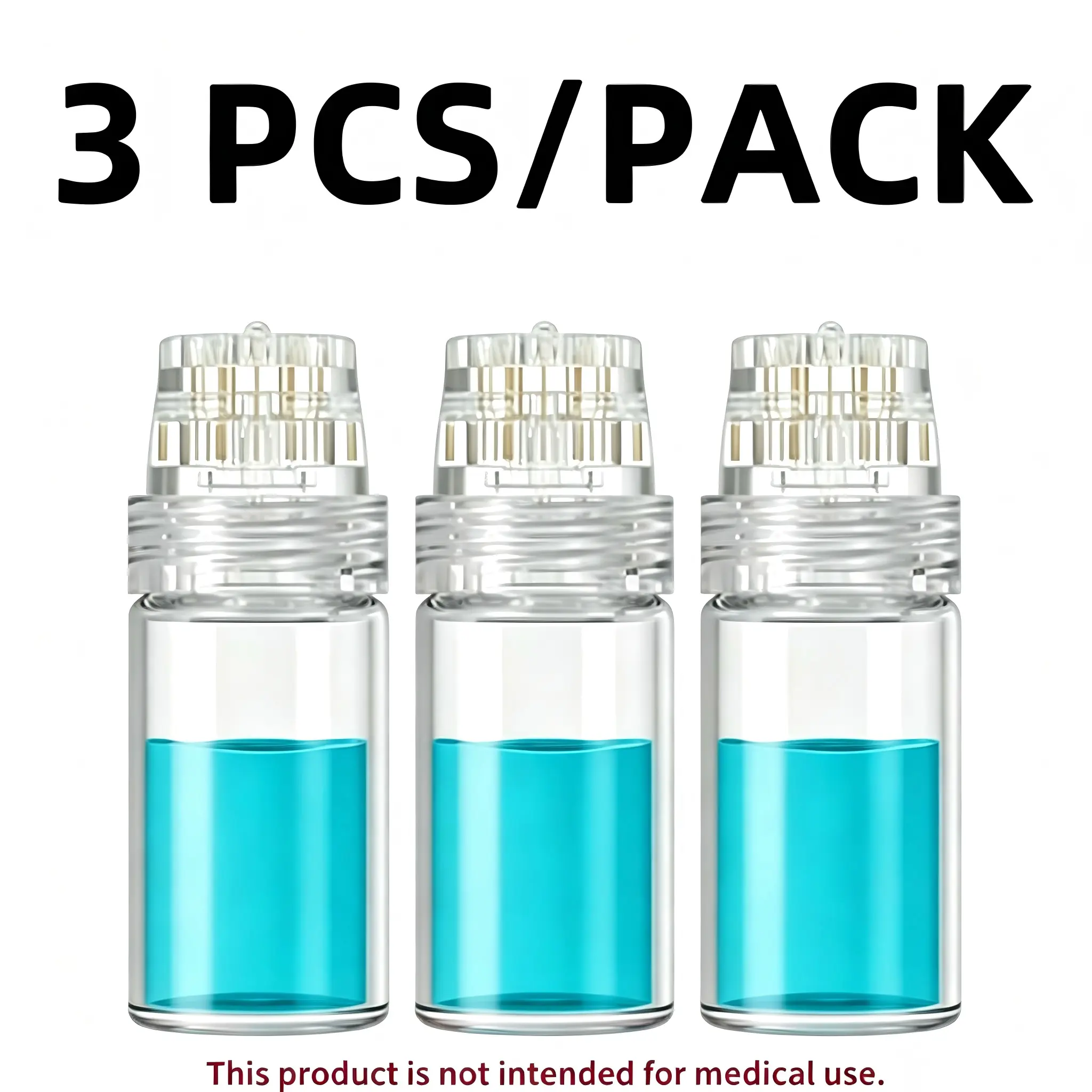 Gentle 3PCS 0.25mm Pins 20-Pin Microneedling Derma Roller Set - Manual Unscented 10 ml Serum Applicator, Durable Materials Glass & Plastic Home Skincare Tool, Easy to Carry to Maximize Coverage & Enhance Serum Absorption