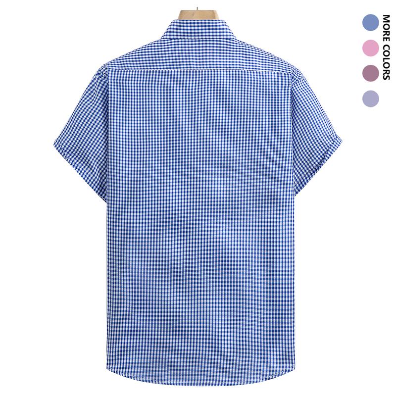 Men's Plaid Short Sleeve Casual Comfortable Shirt for Spring Summer Autumn Winter Vacation Outdoor Wear