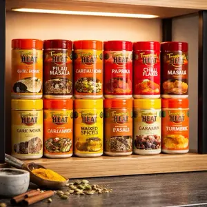 All spice combo , Galic Powder, Pilau Masala, Cardamom, Paprika, Chilled Flakes,Tea Masala, Dhana Jeere , Coriander, Mixed Spices, Garam Masala , Tumeric