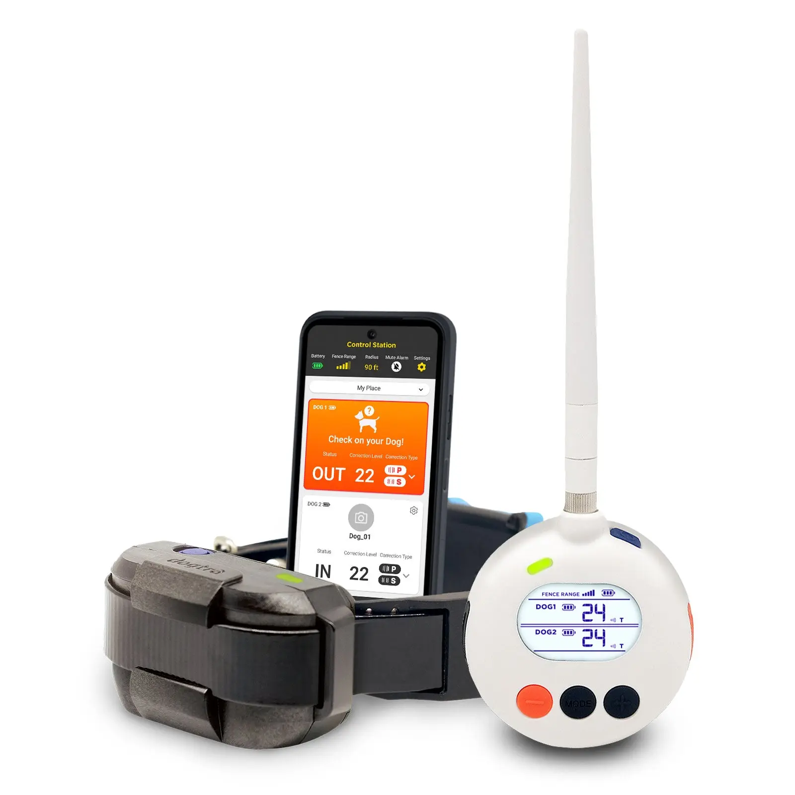Dogtra SMART Fence Wireless Electric Dog Fence System - No Subscription 2-Tier Alarm & App Alerts No-Dig Up to 3/4 Acre Tone Vibration Static IPX9K Waterproof Safe Portable Freedom Pets 35 lbs