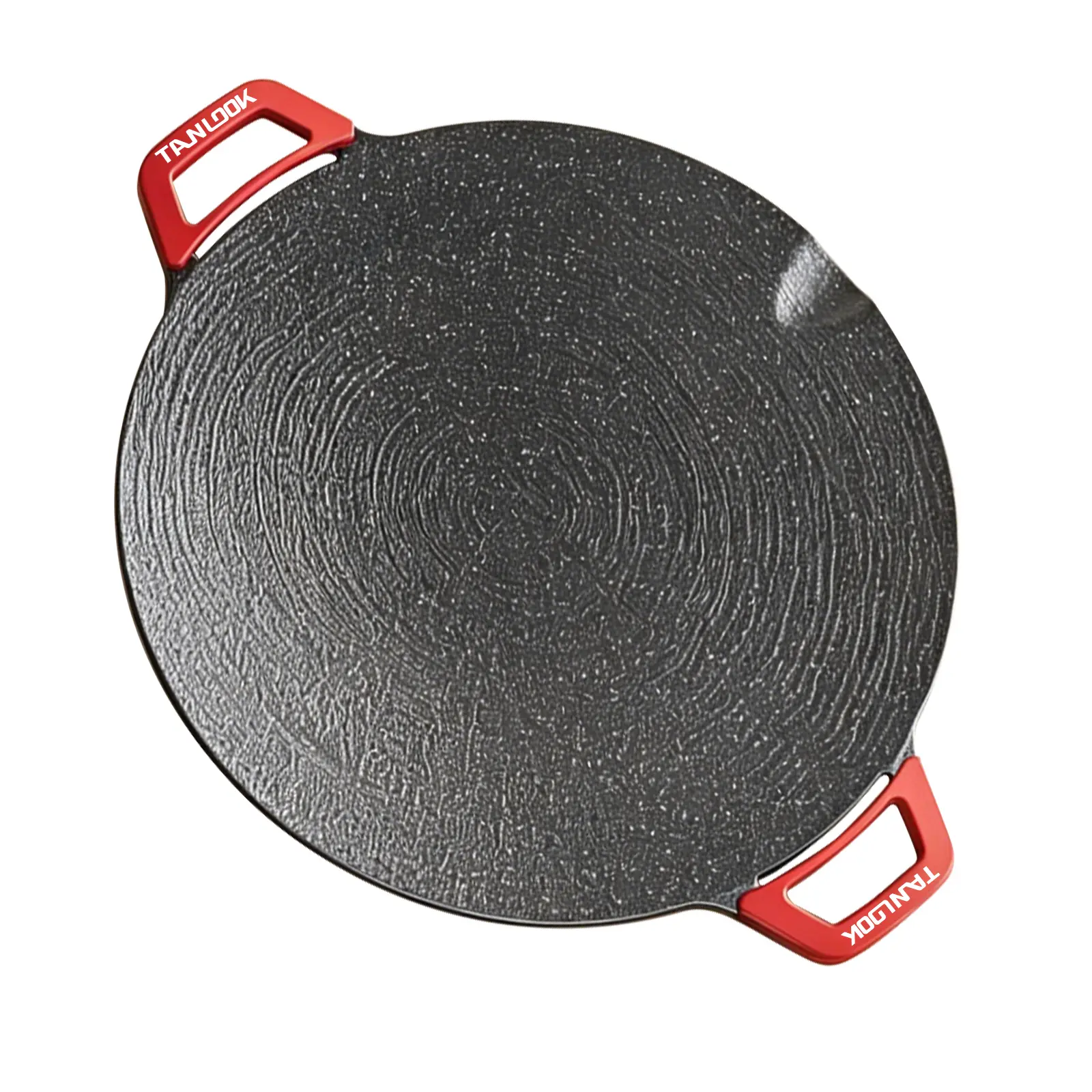 14" Round Corded Smokeless Indoor Electric Grill - Kitchen Appliances with Universal Nonstick Griddle Plate, Dual Zone Heat, Compact Fast-Heating Lightweight Tabletop Design for Korean Barbecue, Family Use (Cable Included)