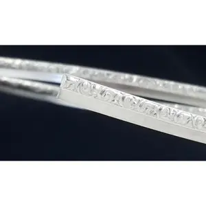 925 Sterling Silver Stepped Bezel Wire Swirl Fancy Pattern Jewelry Wrapping