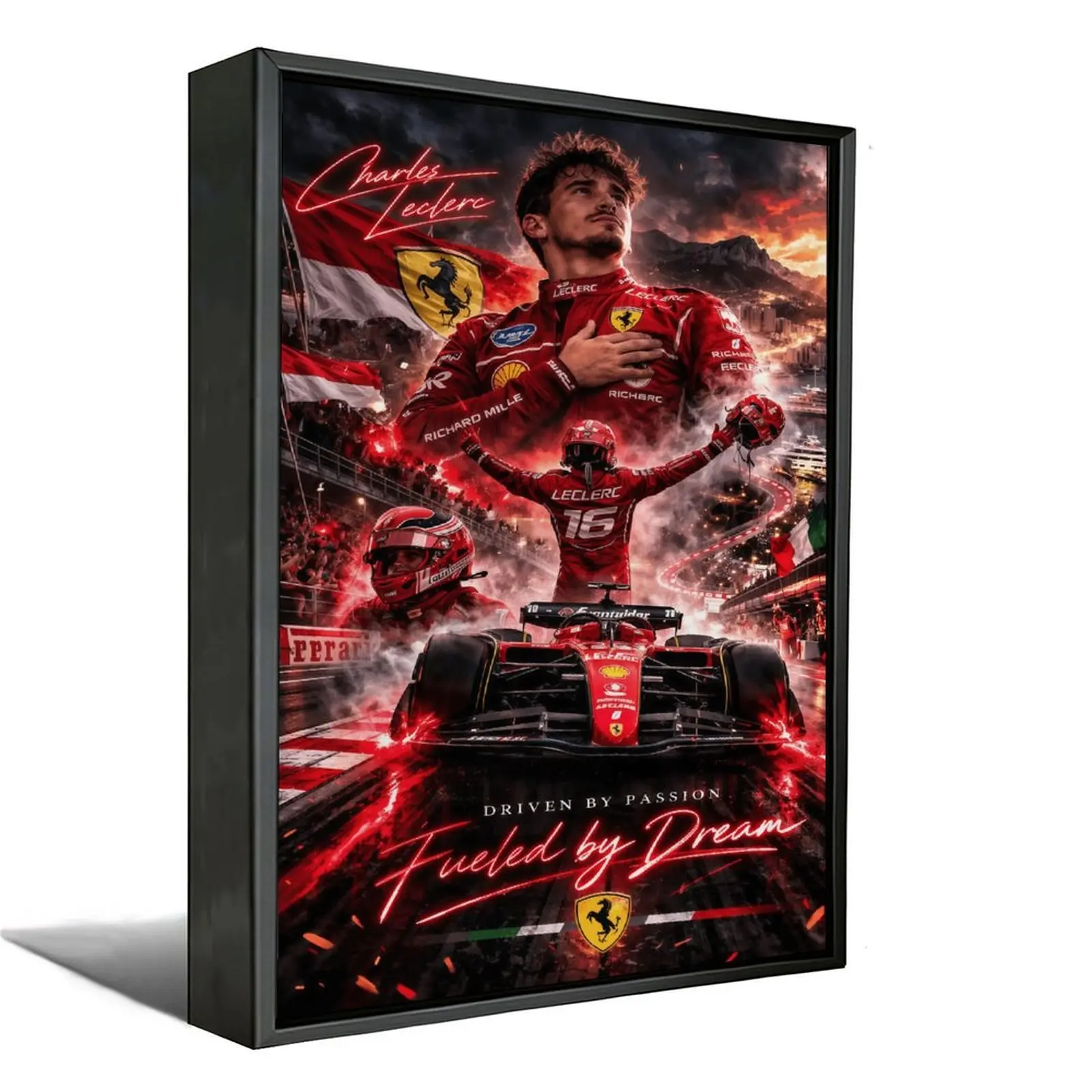 Charles Leclerc 16 Ferrari F1 Legend Poster Print, Home Decor Wall Decoration for Living Room