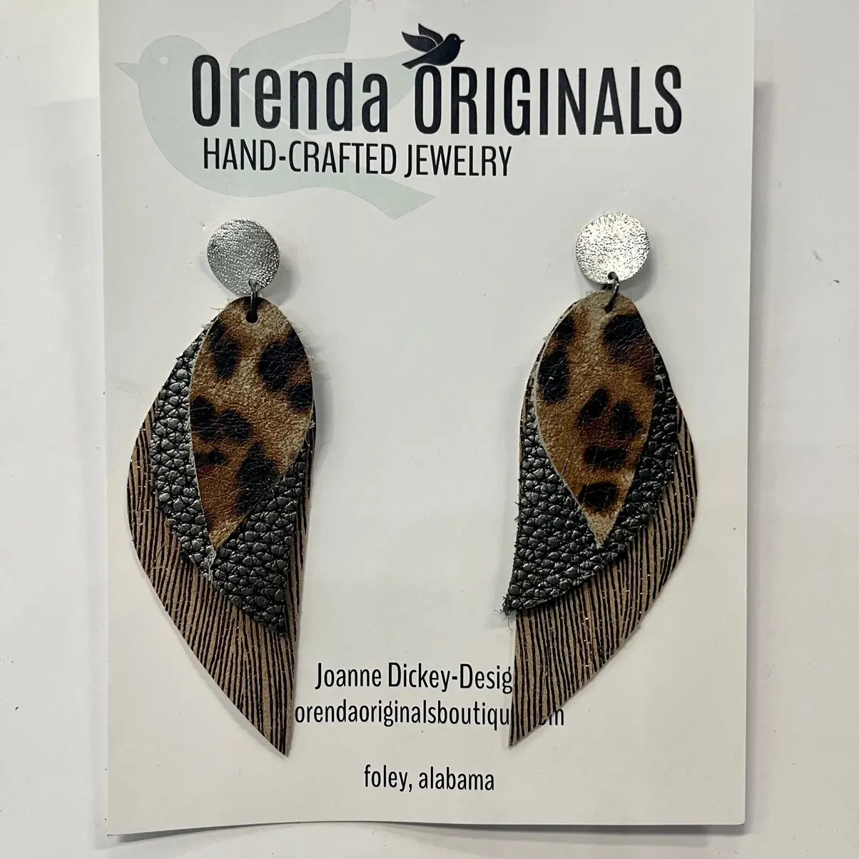 Leather Earrings, Cheetah, Brown, Black, Neutral, Women, Female, Earring, Elegant, Beautiful Casual