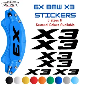 6x B-M-W X3 Brake Calipers Decal Stickers for Car