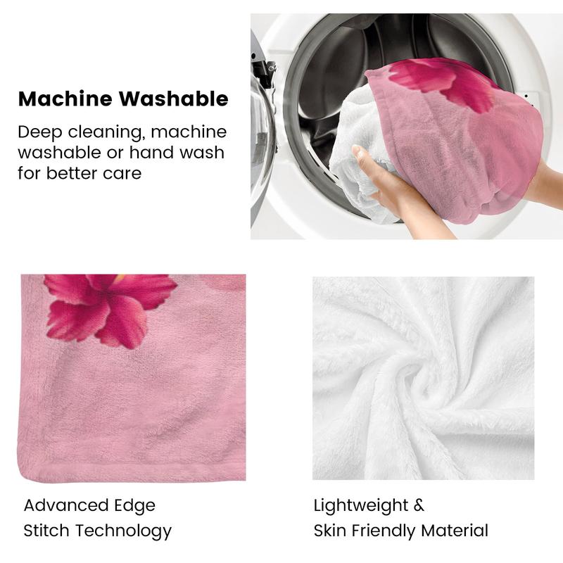 Disney Stitch Blanket Collection - Pink Floral Design Featuring Stitch & Friends Soft Cozy Throw Blanket for Kids and Adults