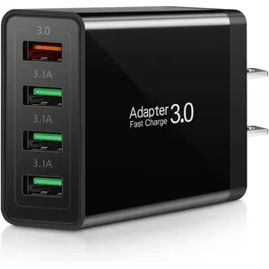 3.0 Wall Charger, 4-Port USB Charger Block,  Multi USB Power Adapter, Dual  Box Plug Brick Cube Compatible for  16e 16 15 Pro Max,iPad, S25 S24,Pixel 7