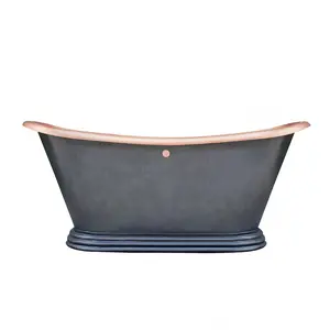 Akicon Handmade Copper Ceramic Bathtub Freestanding Artisan Tub