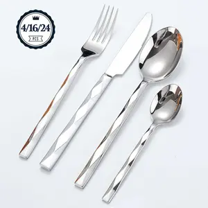Fashionable Cutlery Set for 1-6 People, Modern Design, Durable Stainless Steel Utensils, Ideal Gift for Christmas & Thanksgiving, Dinnerware Service Set, Modern Tableware Sets