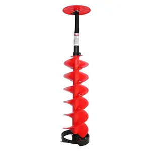 VEVOR Ice Auger Drill Bit, 8in Diameter 41in Length, Cordless Nylon Ice Fishing Augers With Extra 13.4in Extension Rod, Drill Adapter, Top Plate and Blade Guard